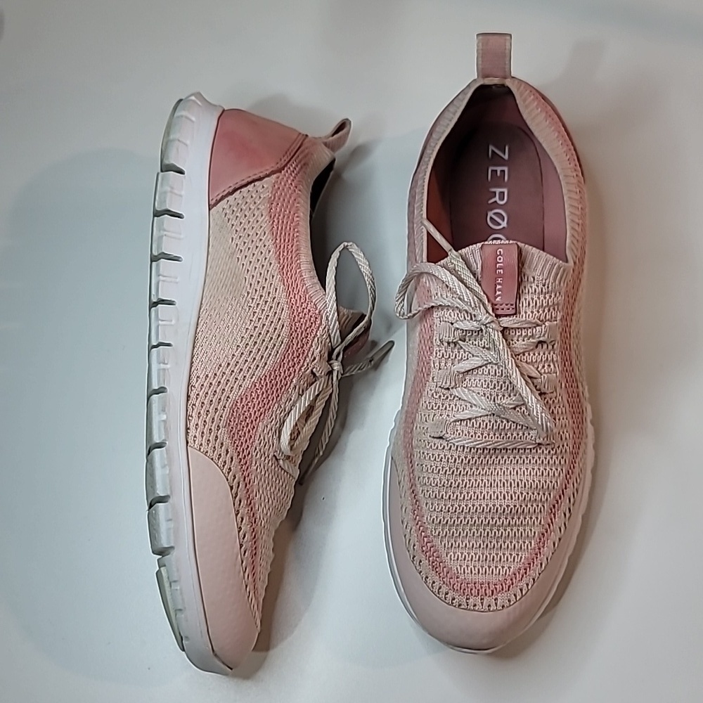 COLE HAAN Zero Grande Pink Knit Lace Up Sneakers